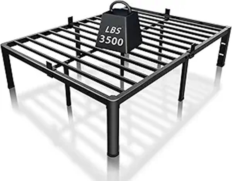 ROIL 14-Inch Steel Bed Frame with Headboard Storage