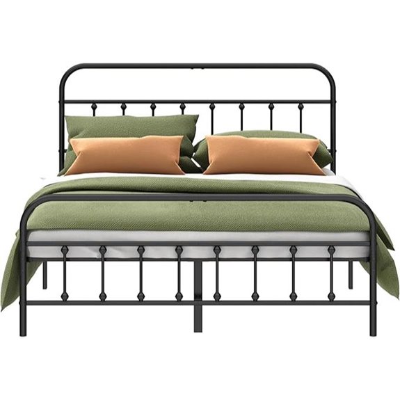 Heavy Duty Steel Queen Bed Frame with Slats