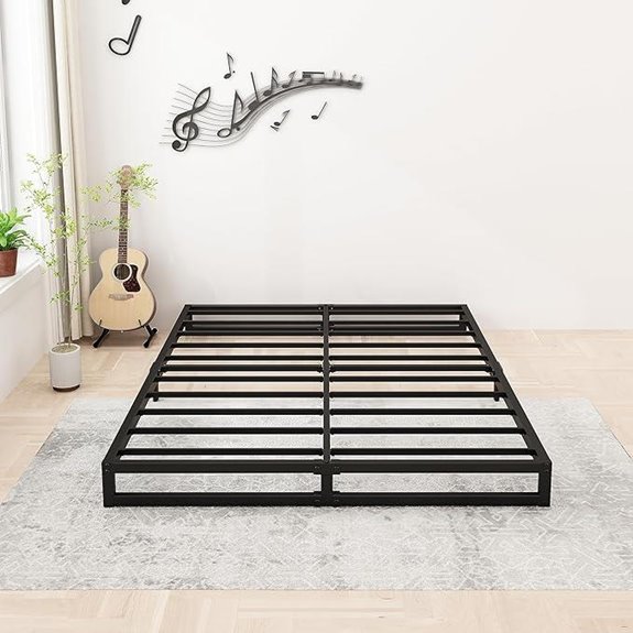 Heavy Duty Queen Bed Frame with Steel Slats