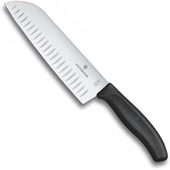 Victorinox Swiss Classic 7 Inch Santoku knife Granton Blade Black