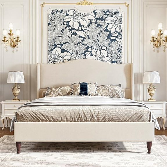 Koorlian Queen Bed Frame with Tall Headboard