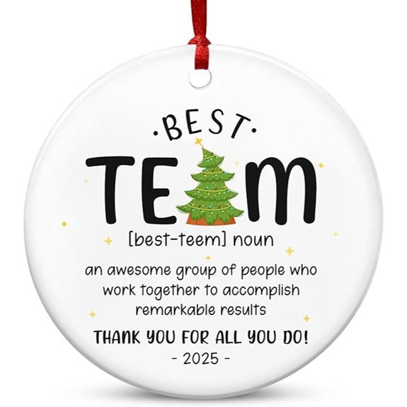 TEEZWONDER Team Christmas Ornaments with Card