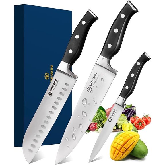 Brewin 3-Piece Chef Knife Set with Gift Box