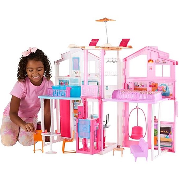 Barbie 3-Story Dollhouse with Elevator and Accessories
