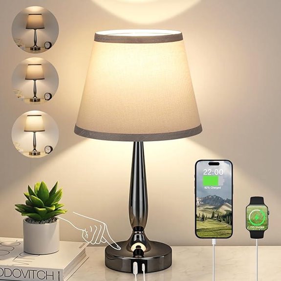 Kakanuo Touch Table Lamp with USB-C and Dimming