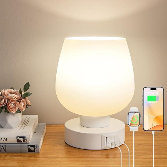 Touch Table Lamp with USB+C Charging Dimmable LED