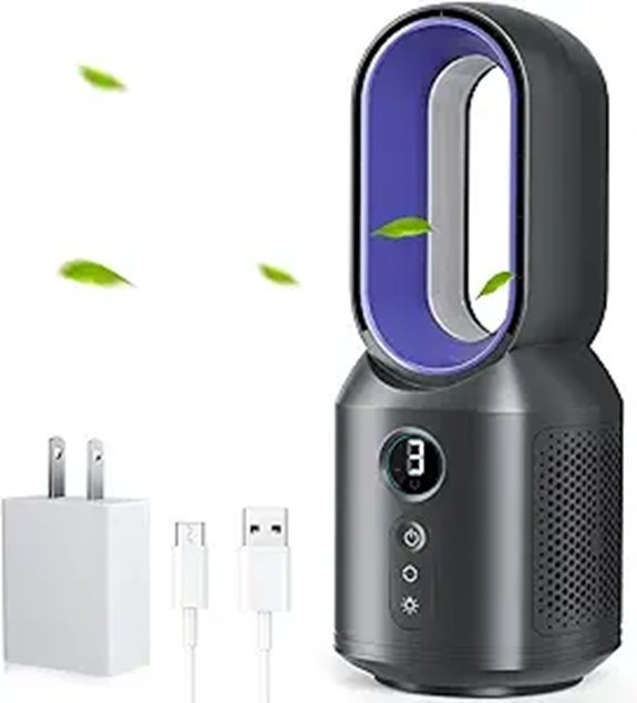 Let'me 13-Inch Bladeless Desk Fan with Touch Control