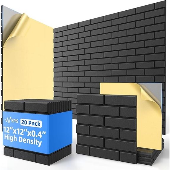 20 Pack Soundproof Foam Panels with Adhesive