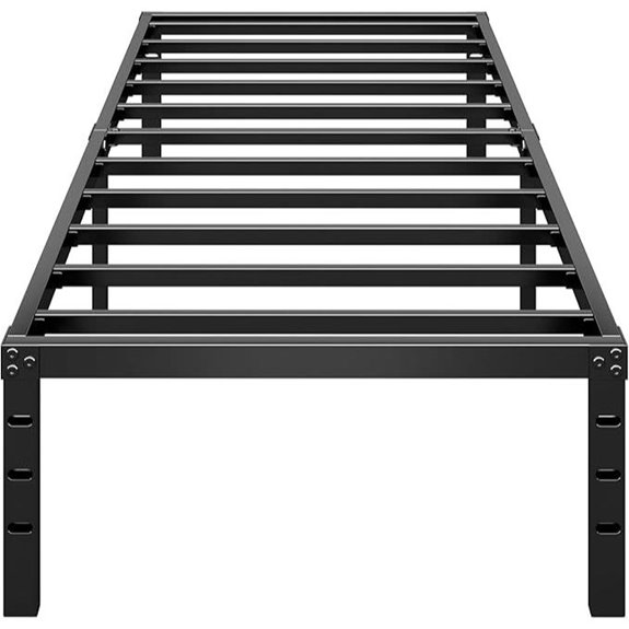 Metal Platform Bed Frame Twin Size with Support Slats