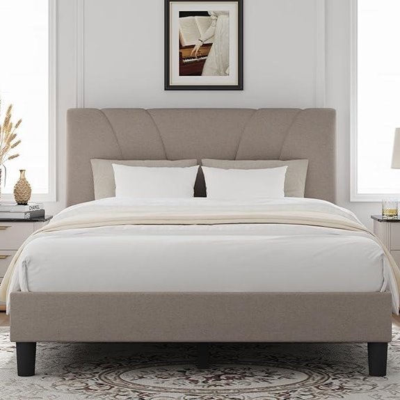 Novilla King Bed Frame with Upholstered Headboard