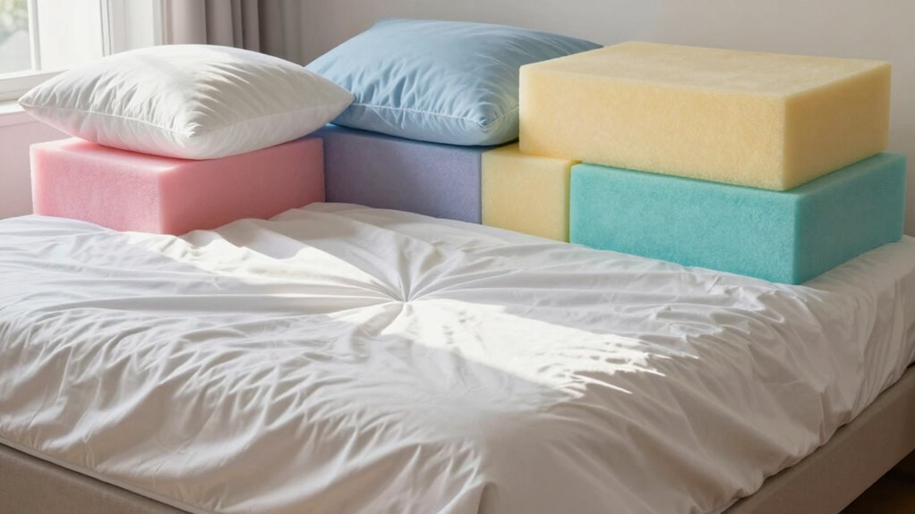 use pillows or foam blocks
