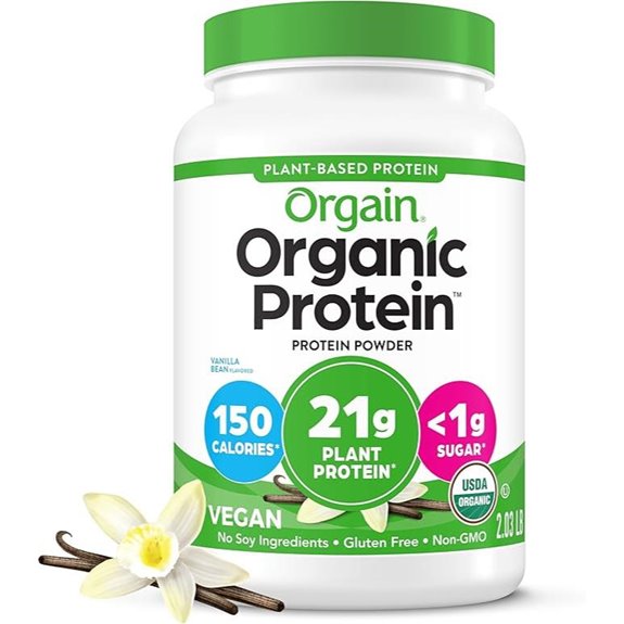 Orgain Vegan Protein Powder Vanilla Bean 21g Plant