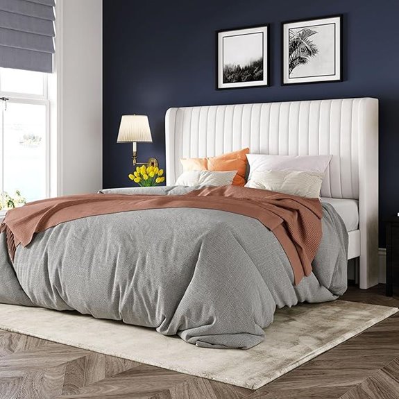 Allewie Queen Velvet Bed Frame with Tufted Headboard