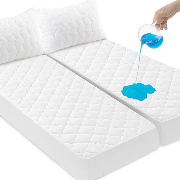 Split King Waterproof Mattress Protector with Deep Pocket