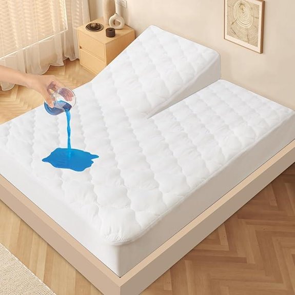 Split Top King Mattress Protector Waterproof Quilted