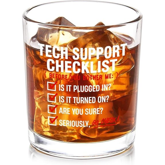Futtumy Tech Gifts for Men Whiskey Glass 10oz