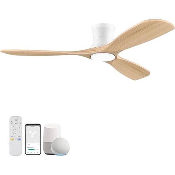 Smart 52” White Ceiling Fan with Lights & Remote