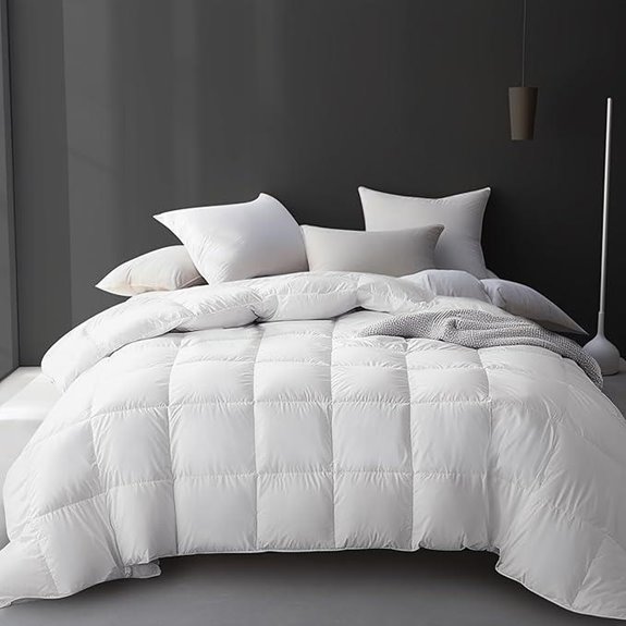 Luxury White Goose Feather Down Comforter Queen Size