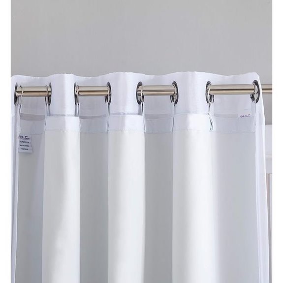 White Thermal Blackout Curtain Liner with Rings