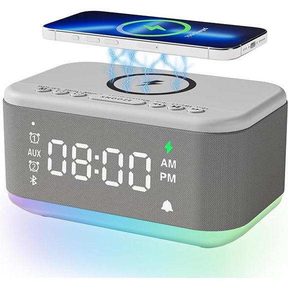 Wireless Alarm Clock with Bluetooth and Night Light