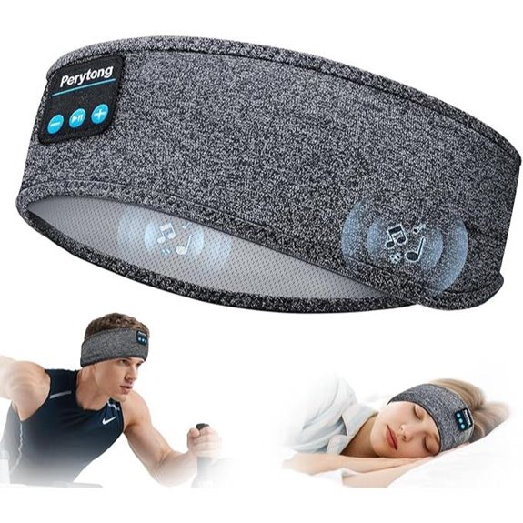 Perytong Wireless Sleep & Sports Headphones (Grey)