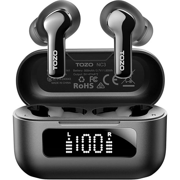 TOZO Wireless Noise Cancelling Earbuds with LED Display