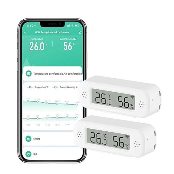 WiFi Thermometer Hygrometer 2-Pack with App Alerts