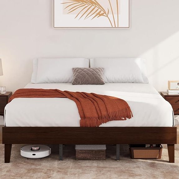 Yaheetech King Wood Bed Frame with Storage