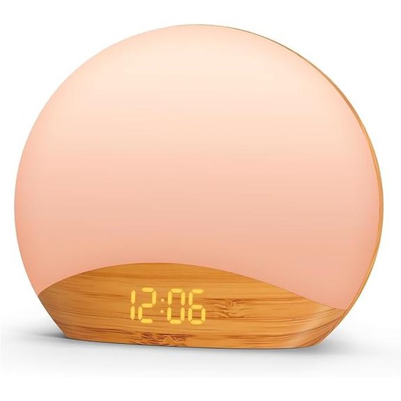 REACHER Wood Grain Sunrise Alarm Clock & Sound Machine