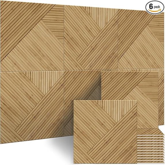 BUBOS 6-Pack Wood-Pattern Acoustic Wall Panels