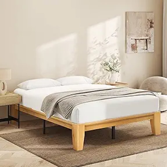 Lifezone Wood Queen Bed Frame with Solid Construction