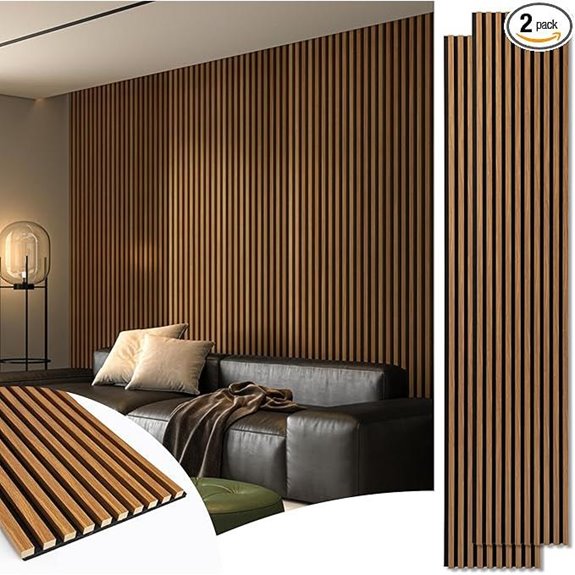 Art3d 2-Pack 108 x 12 Acoustic Wood Wall Panels