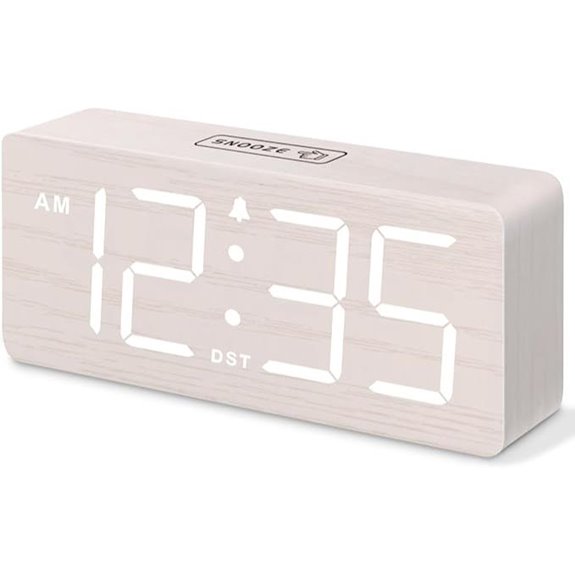 wooden digital alarm clock