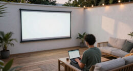 A Backyard Has An Outdoor Movie Screen — And I Can’t Stop Thinking About It