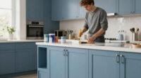 “Outdated” Oak Cabinets Got A Serene Blue Makeover For Under $2,000