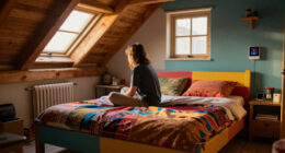 A Plain Attic Bedroom Is Now A “Little Jewel Box” After A Colorful Redo