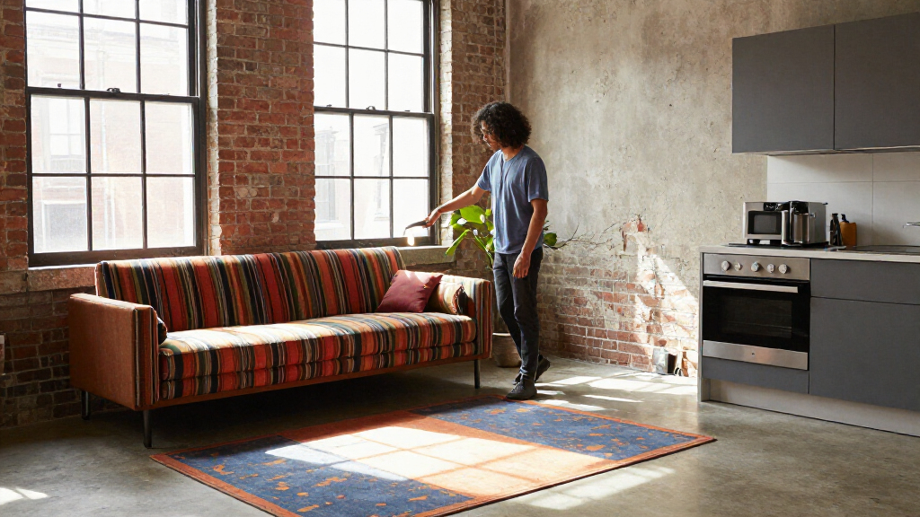 A 600-Square-Foot NYC Loft Mixes Industrial Bones With Colorful Stripes