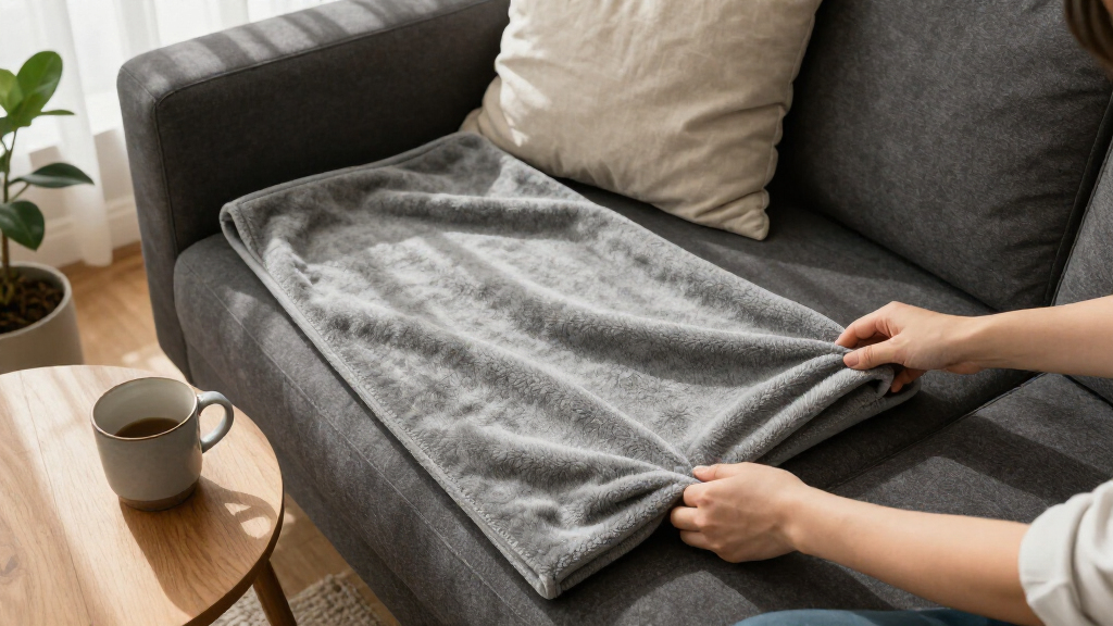 A Closer Look At The Grey Bedsure GentleSoft Reversible Throw