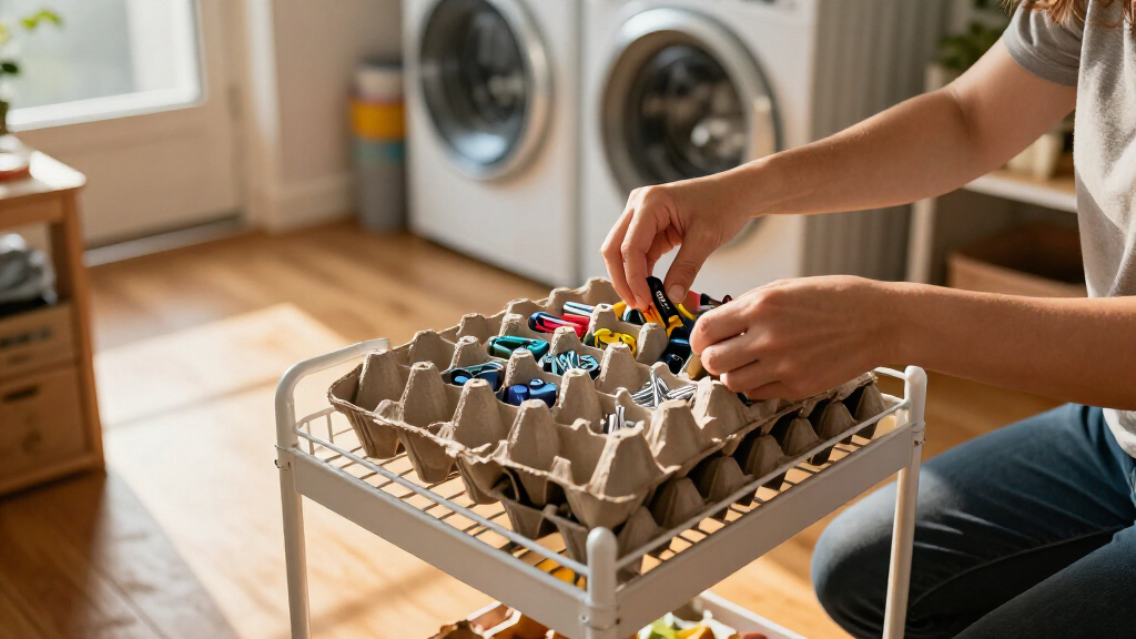 Ditch Bins: The Smarter Way To Organize A Storage Cart Using Empty Egg Cartons